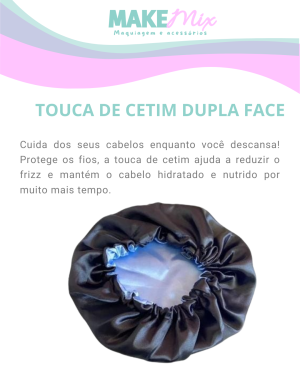 Touca de cetim dupla face
